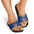 Barbados Christmas Slide Sandals with Blue Yellow Xmas Trident Santa and Reindeer - Wonder Print Shop