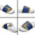 Barbados Christmas Slide Sandals with Blue Yellow Xmas Trident Santa and Reindeer - Wonder Print Shop