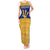 Barbados Christmas Tank Maxi Dress with Blue Yellow Xmas Trident Santa and Reindeer - Wonder Print Shop