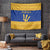 Barbados Christmas Tapestry with Blue Yellow Xmas Trident Santa and Reindeer - Wonder Print Shop