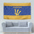 Barbados Christmas Tapestry with Blue Yellow Xmas Trident Santa and Reindeer - Wonder Print Shop