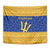 Barbados Christmas Tapestry with Blue Yellow Xmas Trident Santa and Reindeer - Wonder Print Shop