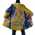 Barbados Christmas Cloak with Blue Yellow Xmas Snowflakes Red Truck and Coat of Arms - Wonder Print Shop