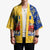 Barbados Christmas Kimono with Blue Yellow Xmas Snowflakes Red Truck and Coat of Arms - Wonder Print Shop