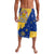Barbados Christmas Lavalava with Blue Yellow Xmas Snowflakes Red Truck and Coat of Arms - Wonder Print Shop