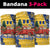 Barbados Christmas Neck Gaiter with Blue Yellow Xmas Snowflakes Red Truck and Coat of Arms - Wonder Print Shop