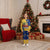 Barbados Christmas Pajama Set with Blue Yellow Xmas Snowflakes Red Truck and Coat of Arms - Wonder Print Shop