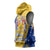 Barbados Christmas Sleeveless Hoodie with Blue Yellow Xmas Snowflakes Red Truck and Coat of Arms - Wonder Print Shop