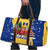 Barbados Christmas Travel Bag with Blue Yellow Xmas Snowflakes Red Truck and Coat of Arms - Wonder Print Shop
