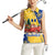 Barbados Christmas Women Sleeveless Polo Shirt with Blue Yellow Xmas Snowflakes Red Truck and Coat of Arms - Wonder Print Shop