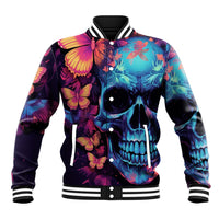 Fantasy Skull with Butterflies Baseball Jacket Love me or hate me i'm still gonna shine - Wonder Print Shop