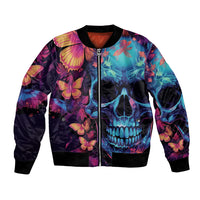 Fantasy Skull with Butterflies Bomber Jacket Love me or hate me i'm still gonna shine - Wonder Print Shop
