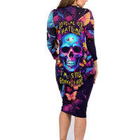 Fantasy Skull with Butterflies Family Matching Long Sleeve Bodycon Dress and Hawaiian Shirt Love me or hate me i'm still gonna shine - Wonder Print Shop