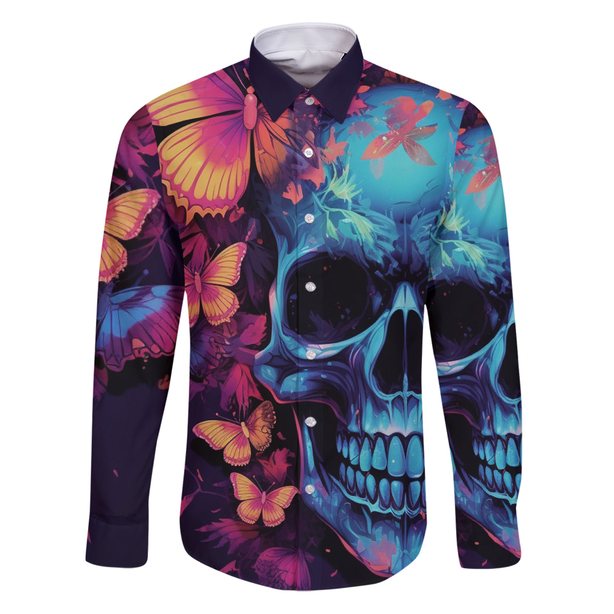 Fantasy Skull with Butterflies Family Matching Puletasi Dress and Hawaiian Shirt Love me or hate me i'm still gonna shine - Wonder Print Shop