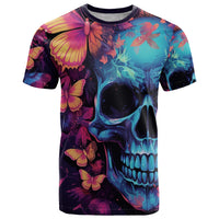 Fantasy Skull with Butterflies T Shirt Love me or hate me i'm still gonna shine - Wonder Print Shop