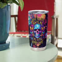 Fantasy Skull with Butterflies Tumbler Cup Love me or hate me i'm still gonna shine - Wonder Print Shop
