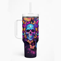 Fantasy Skull with Butterflies Tumbler With Handle Love me or hate me i'm still gonna shine - Wonder Print Shop