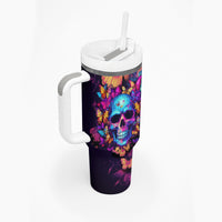 Fantasy Skull with Butterflies Tumbler With Handle Love me or hate me i'm still gonna shine - Wonder Print Shop