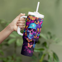 Fantasy Skull with Butterflies Tumbler With Handle Love me or hate me i'm still gonna shine - Wonder Print Shop