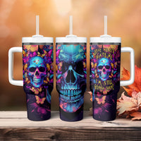 Fantasy Skull with Butterflies Tumbler With Handle Love me or hate me i'm still gonna shine - Wonder Print Shop
