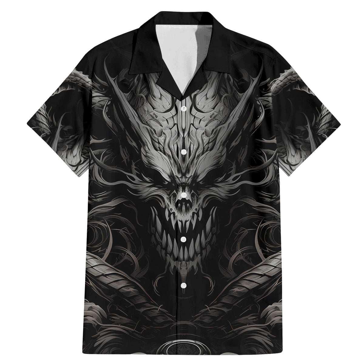 Demon Skull Family Matching Mermaid Dress and Hawaiian Shirt Always be yourself unless you can be a Dragon then always be a Dragon - Wonder Print Shop