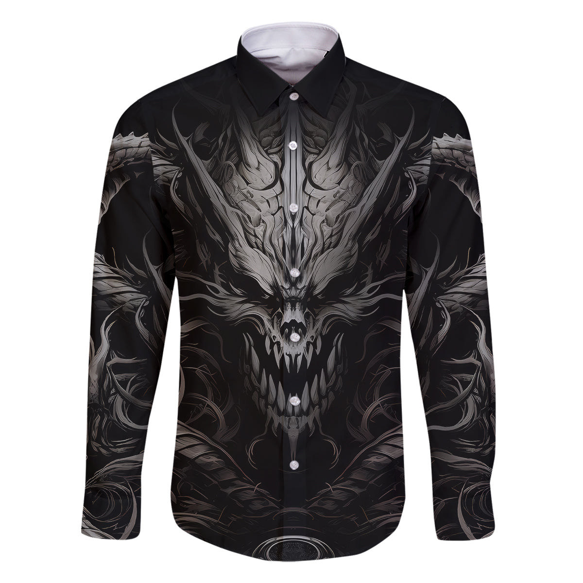 Demon Skull Family Matching Off Shoulder Short Dress and Hawaiian Shirt Always be yourself unless you can be a Dragon then always be a Dragon - Wonder Print Shop