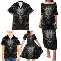 Demon Skull Family Matching Puletasi Dress and Hawaiian Shirt Always be yourself unless you can be a Dragon then always be a Dragon - Wonder Print Shop