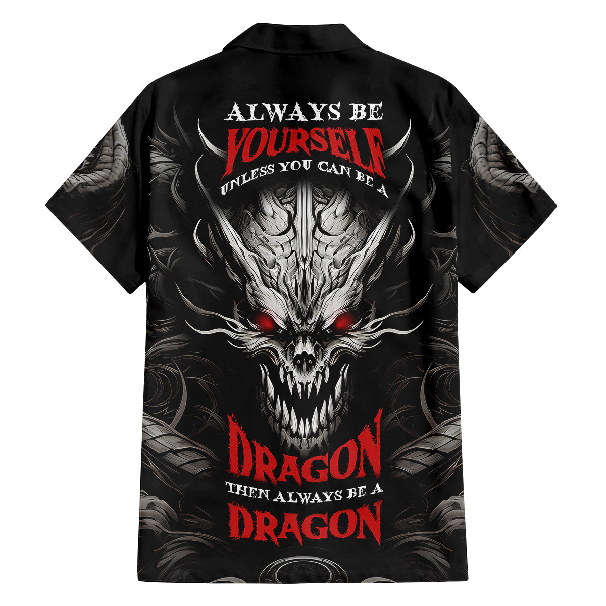 Demon Skull Family Matching Tank Maxi Dress and Hawaiian Shirt Always be yourself unless you can be a Dragon then always be a Dragon - Wonder Print Shop