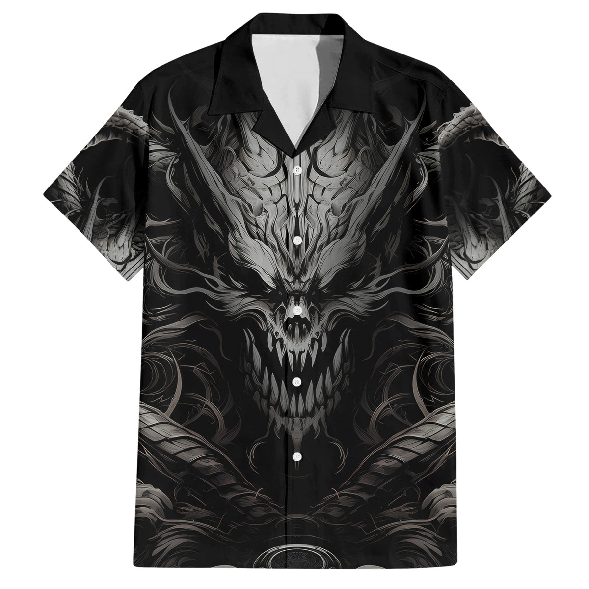 Demon Skull Hawaiian Shirt Always be yourself unless you can be a Dragon then always be a Dragon - Wonder Print Shop