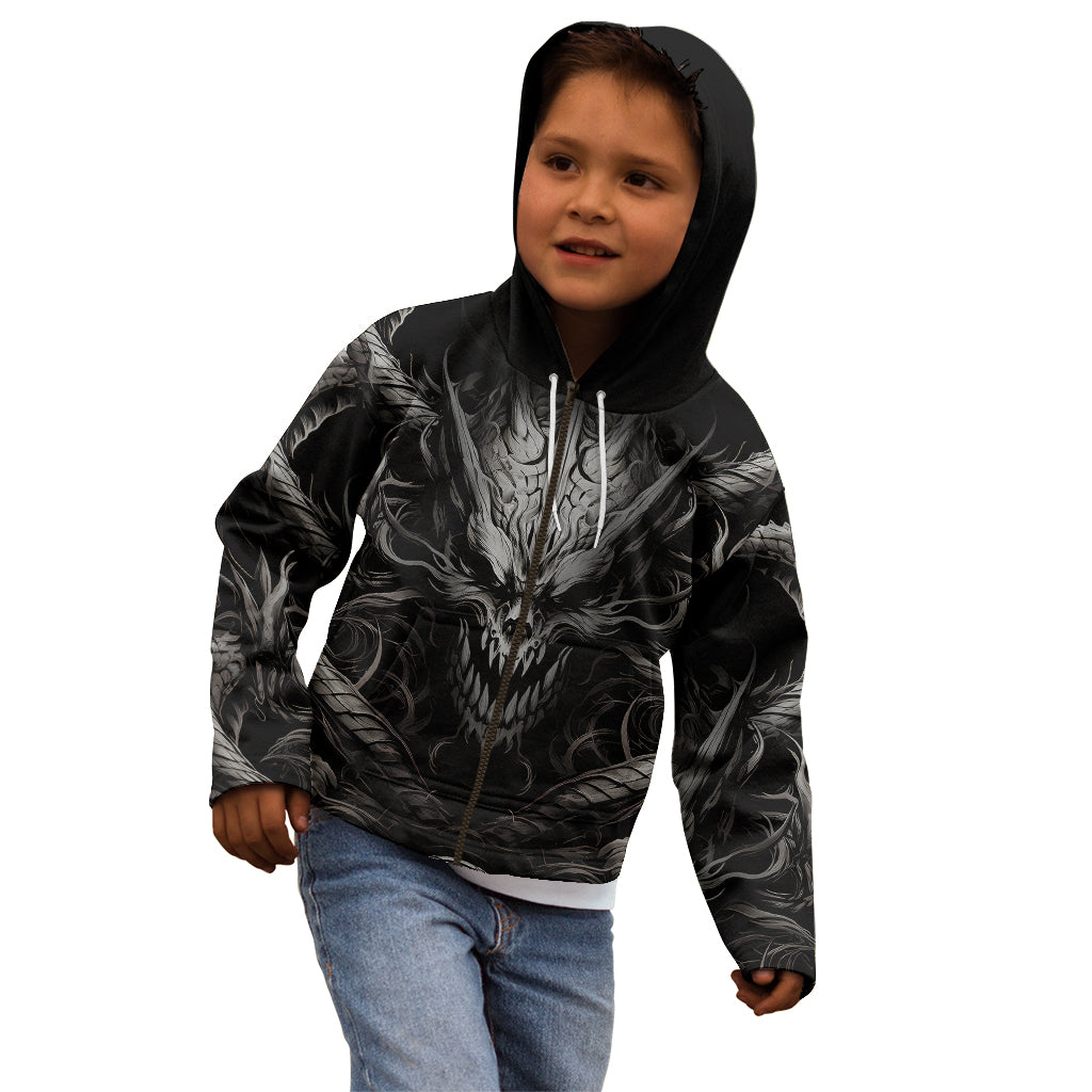 Demon Skull Kid Hoodie Always be yourself unless you can be a Dragon then always be a Dragon - Wonder Print Shop