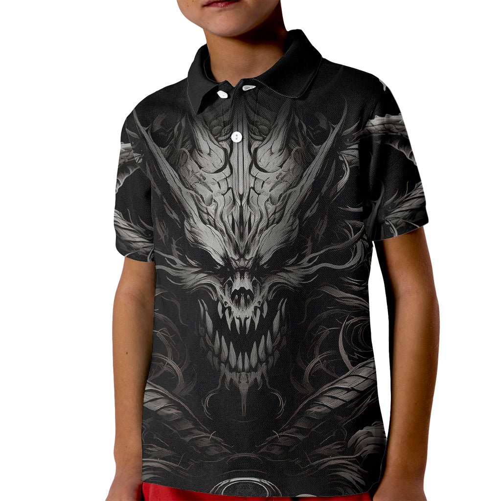 Demon Skull Kid Polo Shirt Always be yourself unless you can be a Dragon then always be a Dragon - Wonder Print Shop