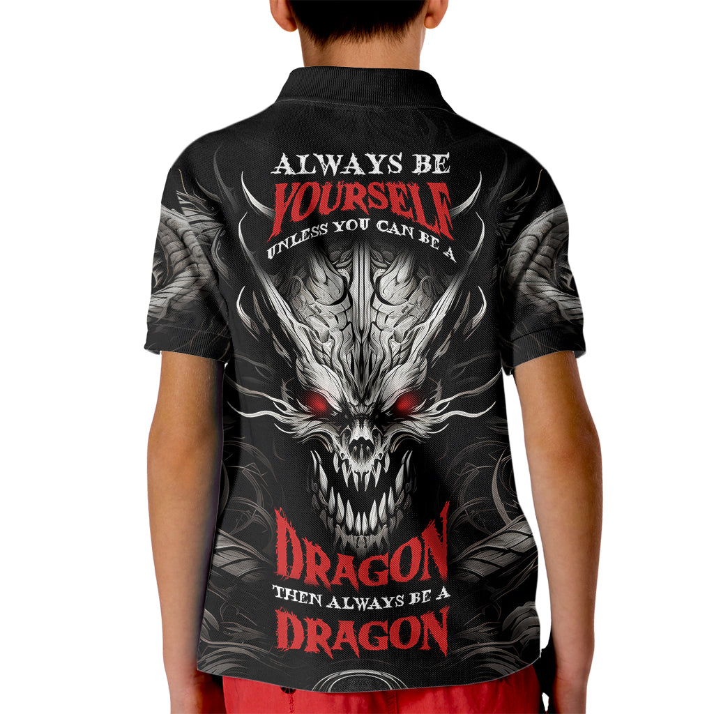 Demon Skull Kid Polo Shirt Always be yourself unless you can be a Dragon then always be a Dragon - Wonder Print Shop