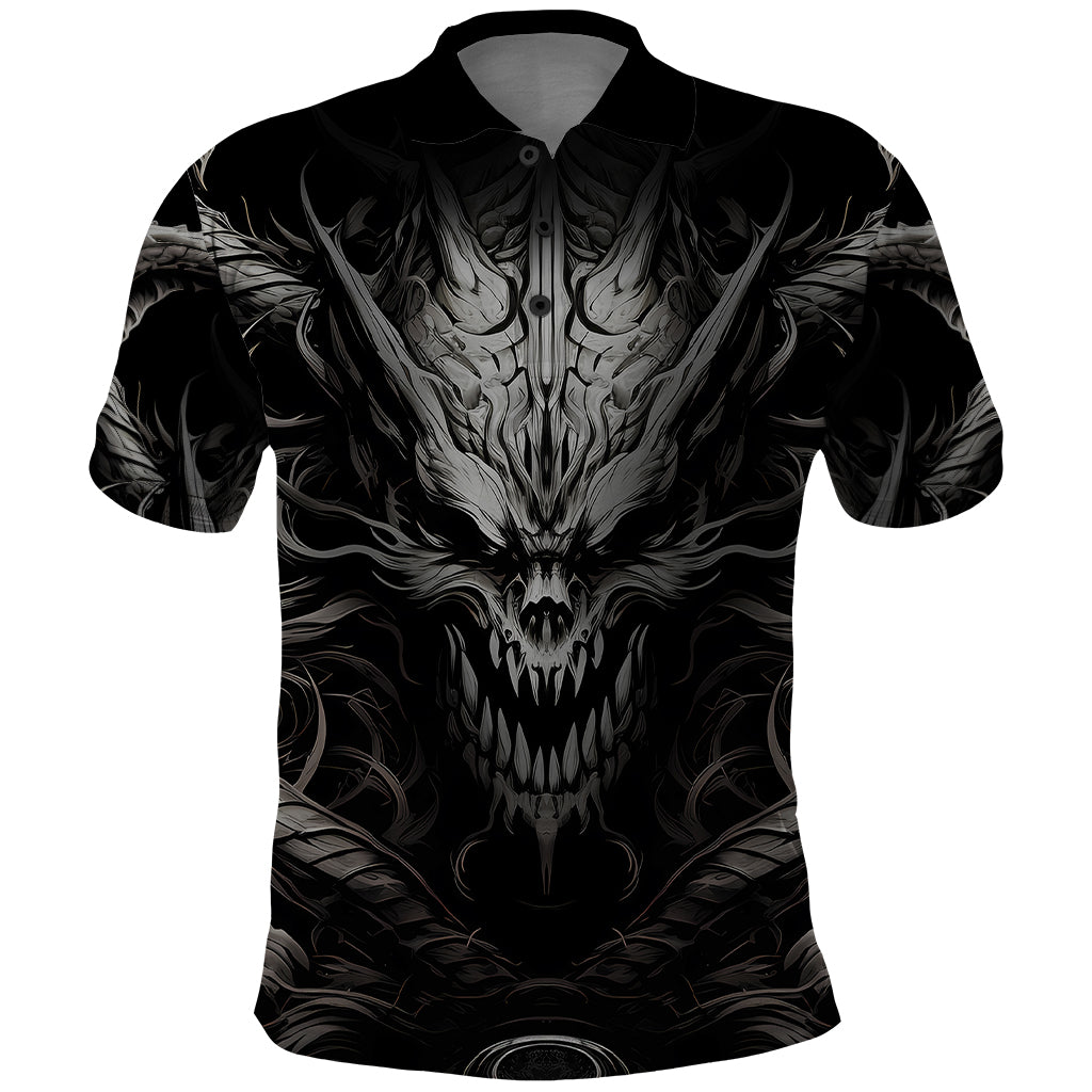 Demon Skull Polo Shirt Always be yourself unless you can be a Dragon then always be a Dragon - Wonder Print Shop