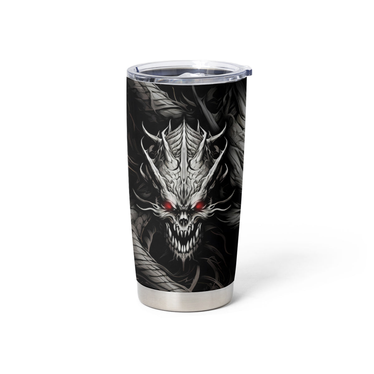 Demon Skull Tumbler Cup Always be yourself unless you can be a Dragon then always be a Dragon - Wonder Print Shop
