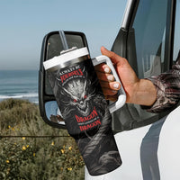Demon Skull Tumbler With Handle Always be yourself unless you can be a Dragon then always be a Dragon - Wonder Print Shop