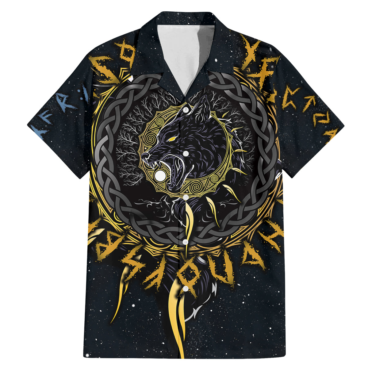 Skoll and Hati Viking Wolfs Family Matching Mermaid Dress and Hawaiian Shirt - Wonder Print Shop