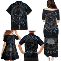 Skoll and Hati Viking Wolfs Family Matching Puletasi Dress and Hawaiian Shirt - Wonder Print Shop