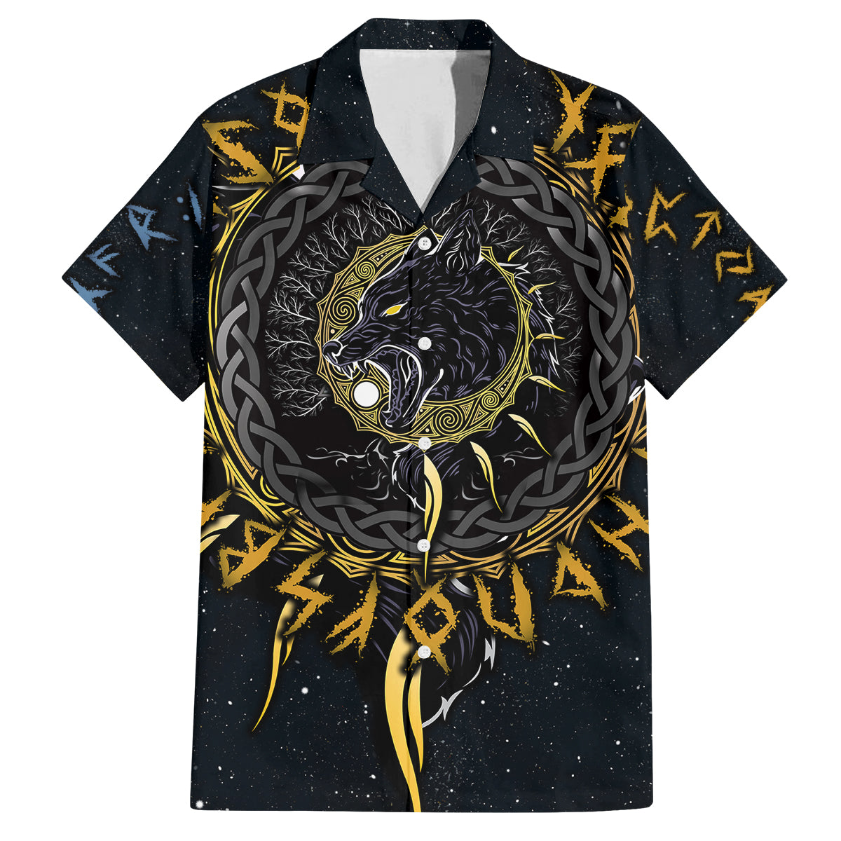 Skoll and Hati Viking Wolfs Family Matching Tank Maxi Dress and Hawaiian Shirt - Wonder Print Shop