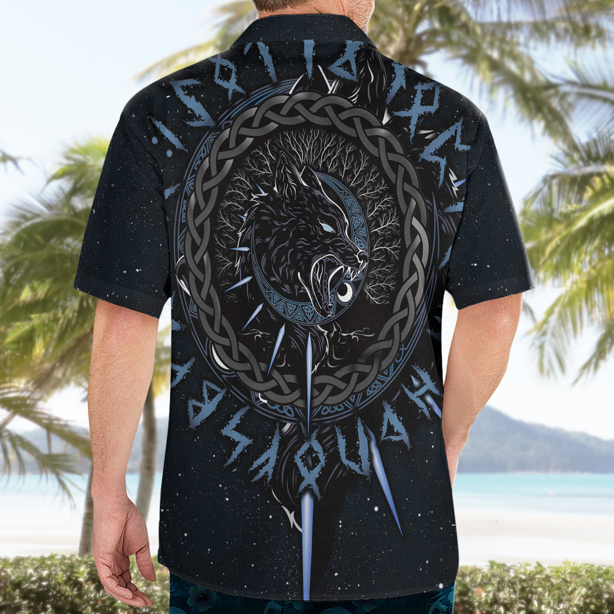 Skoll and Hati Viking Wolfs Hawaiian Shirt - Wonder Print Shop
