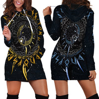 Skoll and Hati Viking Wolfs Hoodie Dress - Wonder Print Shop