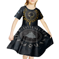 Skoll and Hati Viking Wolfs Kid Short Sleeve Dress - Wonder Print Shop