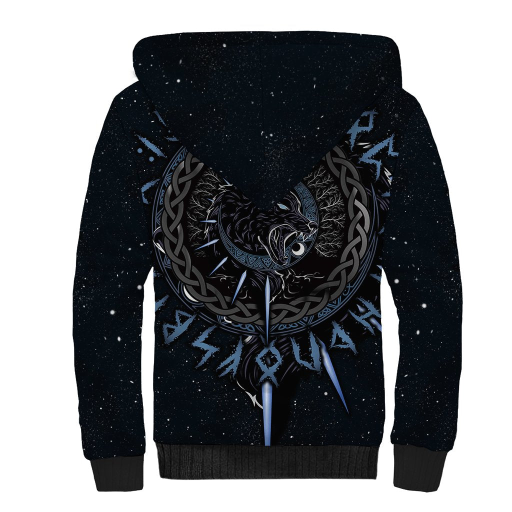 Skoll and Hati Viking Wolfs Sherpa Hoodie - Wonder Print Shop