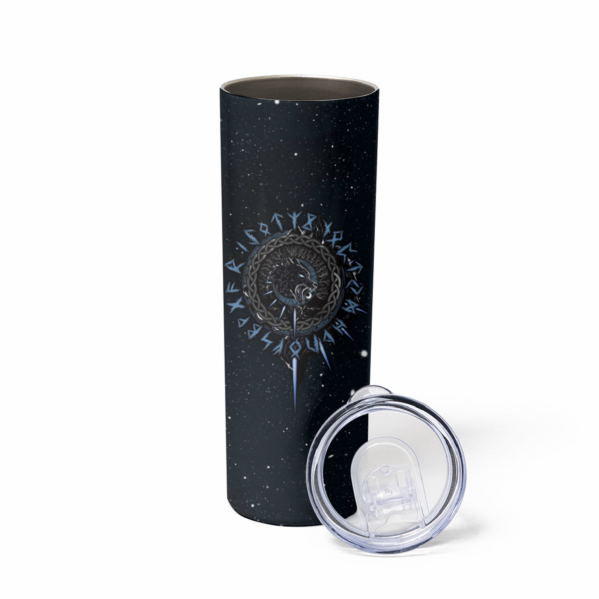 Skoll and Hati Viking Wolfs Skinny Tumbler - Wonder Print Shop