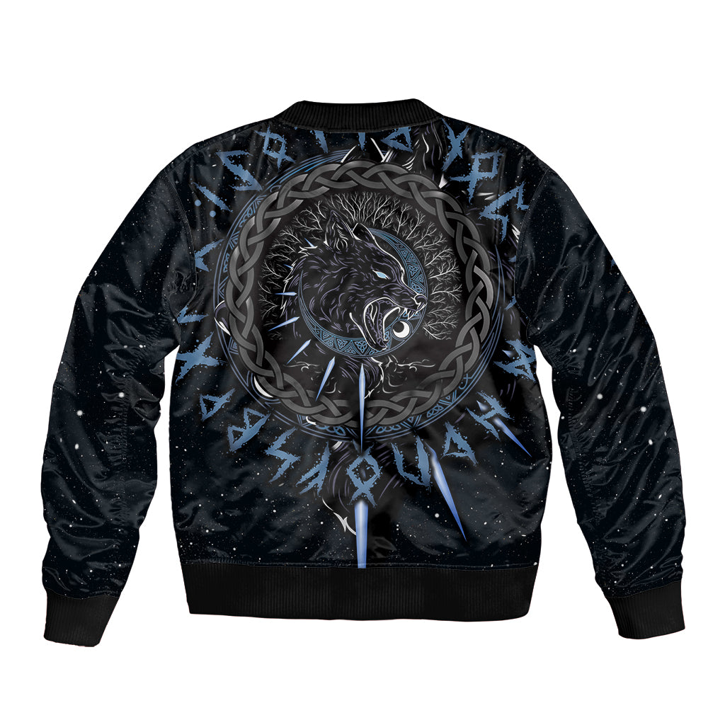 Skoll and Hati Viking Wolfs Sleeve Zip Bomber Jacket - Wonder Print Shop