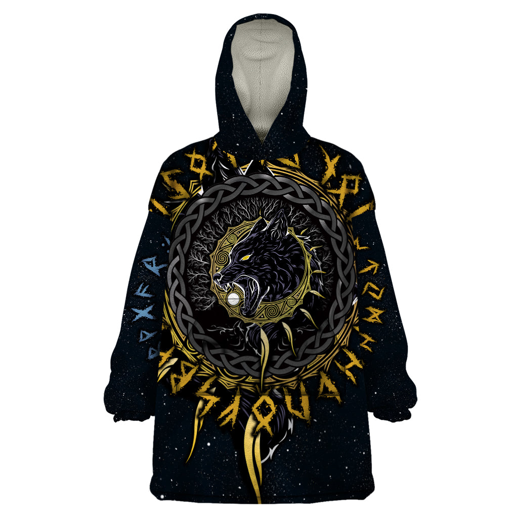 Skoll and Hati Viking Wolfs Wearable Blanket Hoodie - Wonder Print Shop