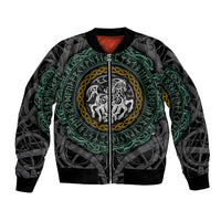 Viking Bomber Jacket Sleipnir symbol and viking pattern art - Wonder Print Shop