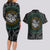 Viking Couples Matching Long Sleeve Bodycon Dress and Hawaiian Shirt Sleipnir symbol and viking pattern art - Wonder Print Shop