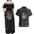 Viking Couples Matching Off Shoulder Maxi Dress and Hawaiian Shirt Sleipnir symbol and viking pattern art - Wonder Print Shop