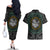 Viking Couples Matching Off The Shoulder Long Sleeve Dress and Hawaiian Shirt Sleipnir symbol and viking pattern art - Wonder Print Shop