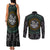Viking Couples Matching Tank Maxi Dress and Long Sleeve Button Shirts Sleipnir symbol and viking pattern art - Wonder Print Shop